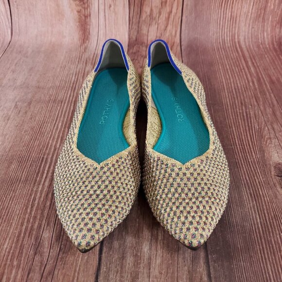 Rothys The Point Womens Size 9.5 Multi Metallic Knit Flats Shoes Retired - Picture 5 of 15